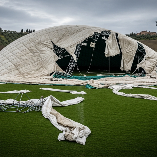 Tendostruttura vs. Pallone Pressostatico: L’Illusione del Risparmio Iniziale Nelle Coperture Sportive